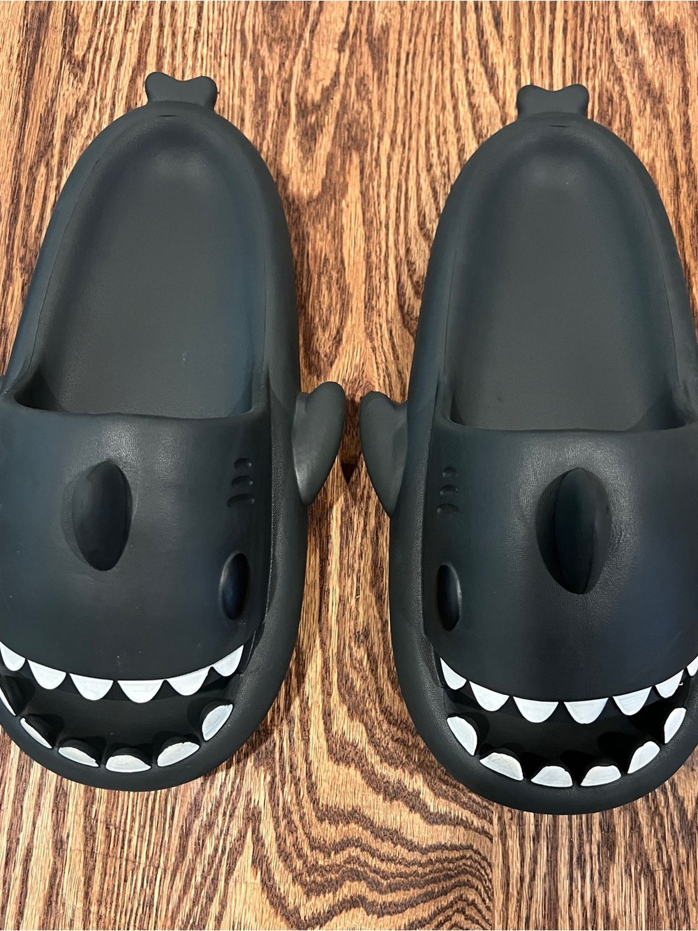 Black Shark Slip-On Clogs with Smiling Teeth